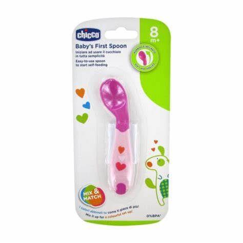 CHICCO - BABY FIRST SPOON [ROSE] [8M+]