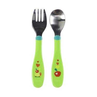 CHICCO - METAL CUTLERY [GREEN] [18M+]